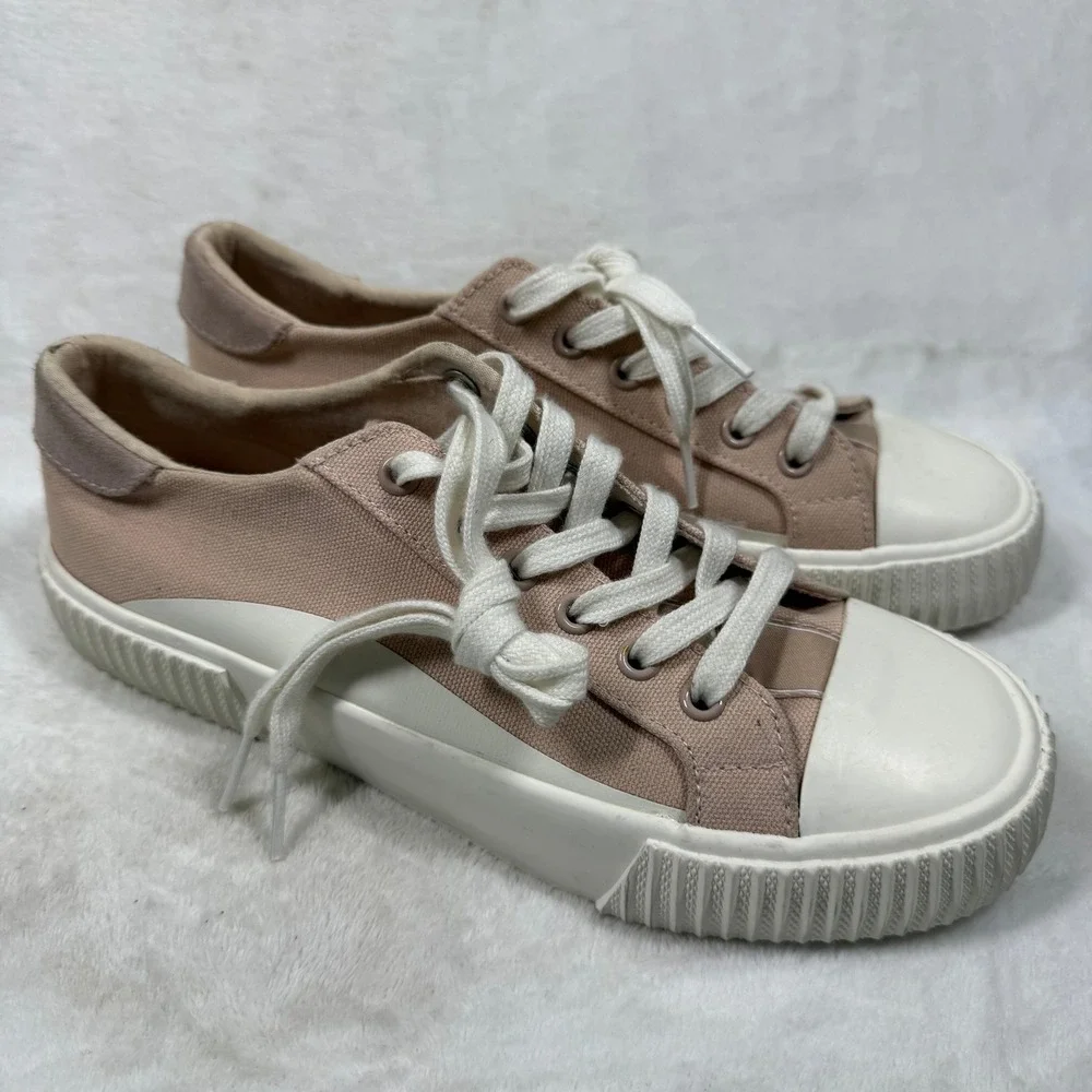 Splendid Tania Tan Peach Canvas Low Top Sneakers SD2TAN10 Womens 7.5M